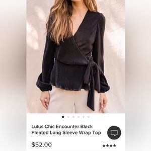 Black lulus blouse, size S, never worn